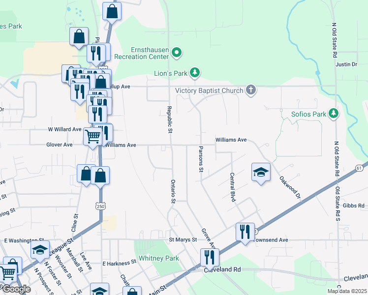 map of restaurants, bars, coffee shops, grocery stores, and more near 170 Williams Avenue in Norwalk