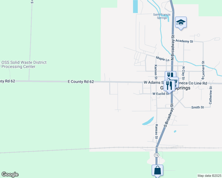 map of restaurants, bars, coffee shops, grocery stores, and more near 103 Don El Dr in Green Springs
