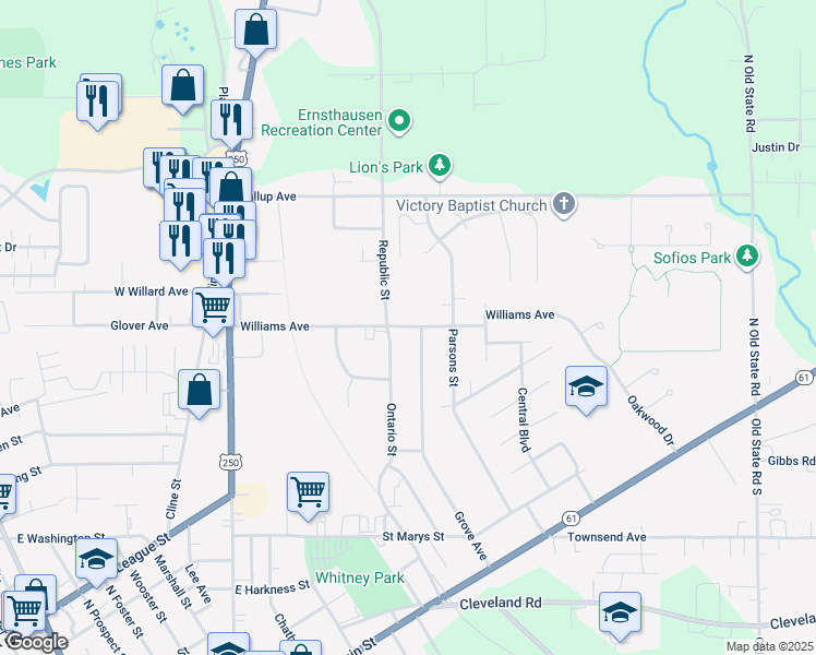 map of restaurants, bars, coffee shops, grocery stores, and more near 170 Williams Avenue in Norwalk