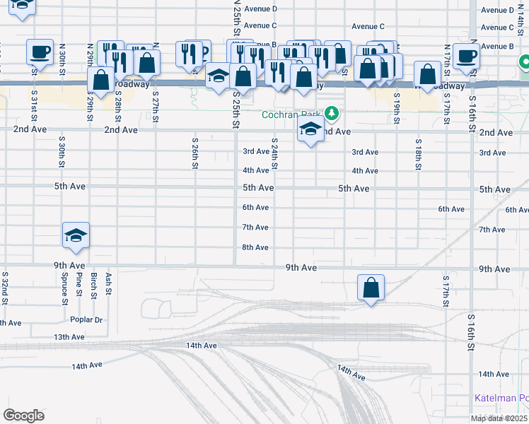 map of restaurants, bars, coffee shops, grocery stores, and more near 2413 6th Avenue in Council Bluffs