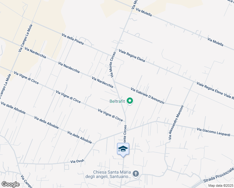map of restaurants, bars, coffee shops, grocery stores, and more near 205 Via Monte Circeo in San Felice Circeo