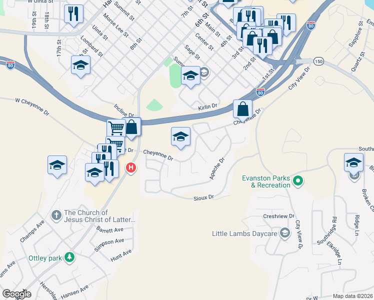 map of restaurants, bars, coffee shops, grocery stores, and more near 102 Mohawk Ct in Evanston