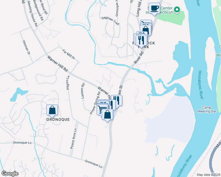map of restaurants, bars, coffee shops, grocery stores, and more near 85 Crestwood Rd in Stratford