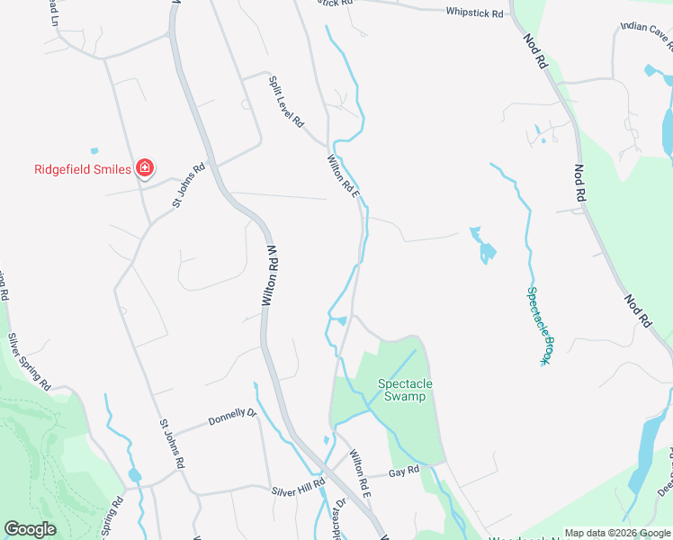 map of restaurants, bars, coffee shops, grocery stores, and more near 153 Wilton Road East in Ridgefield
