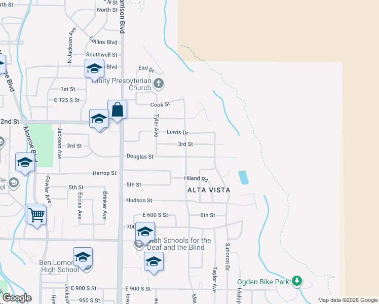 map of restaurants, bars, coffee shops, grocery stores, and more near 328 Polk Avenue in Ogden