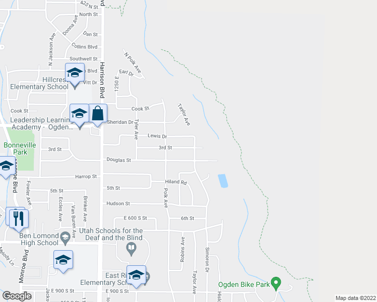 map of restaurants, bars, coffee shops, grocery stores, and more near 1471 3rd Street in Ogden