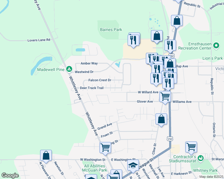 map of restaurants, bars, coffee shops, grocery stores, and more near 16 Deer Track Trail in Norwalk