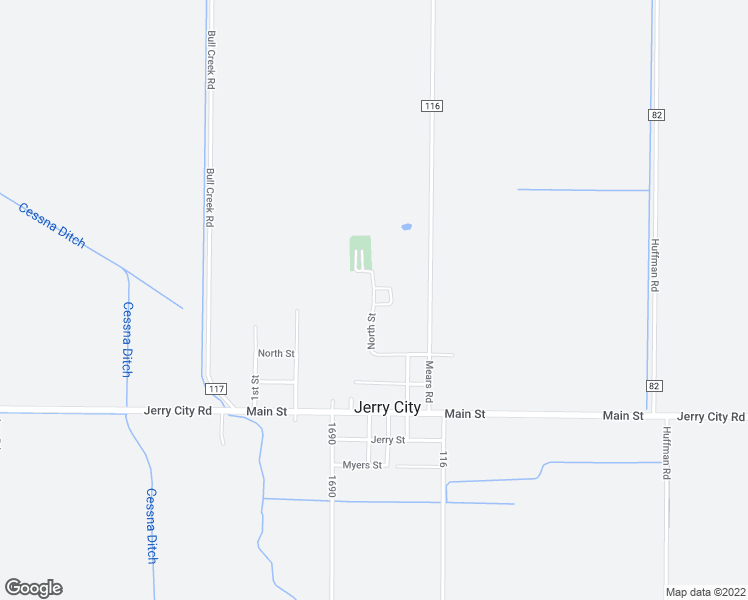 map of restaurants, bars, coffee shops, grocery stores, and more near 452 North Street in Jerry City