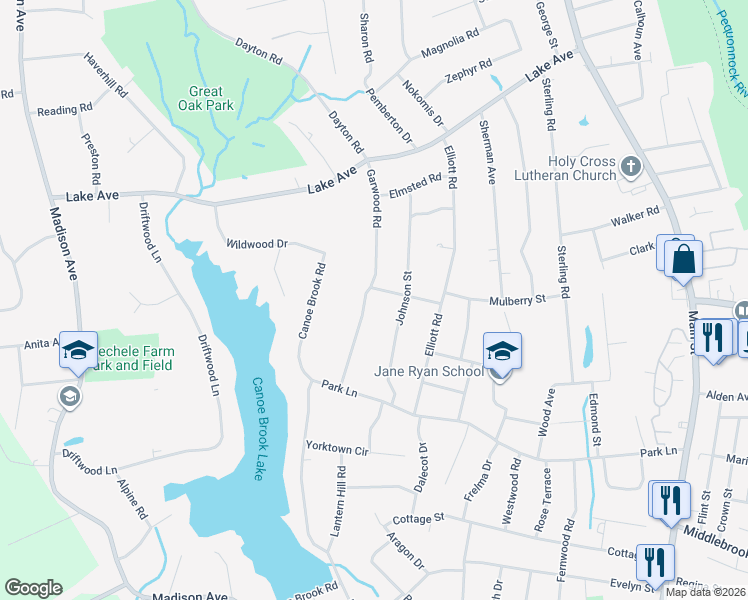 map of restaurants, bars, coffee shops, grocery stores, and more near 111 Garwood Road in Trumbull