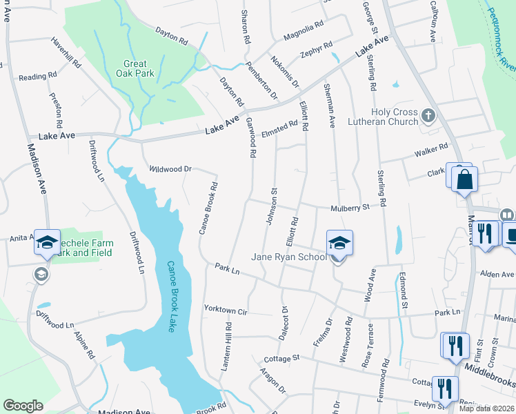 map of restaurants, bars, coffee shops, grocery stores, and more near 111 Garwood Road in Trumbull