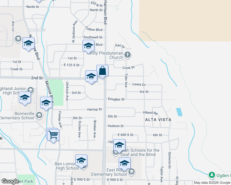 map of restaurants, bars, coffee shops, grocery stores, and more near 1245 3rd Street in Ogden