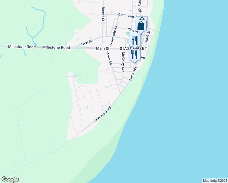 map of restaurants, bars, coffee shops, grocery stores, and more near 2 Underhill Lane in Nantucket