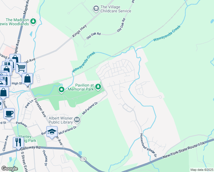 map of restaurants, bars, coffee shops, grocery stores, and more near 103 Village Green Court in Warwick