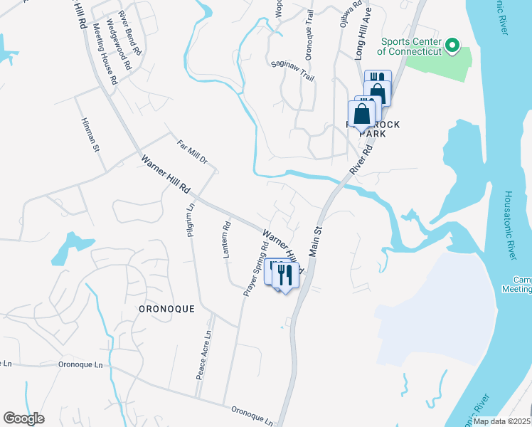 map of restaurants, bars, coffee shops, grocery stores, and more near 426 Spruce Lane in Stratford