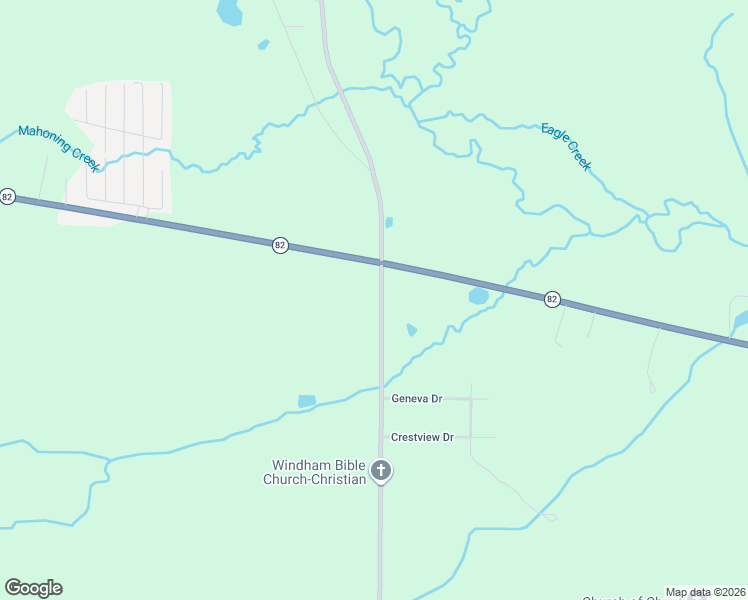map of restaurants, bars, coffee shops, grocery stores, and more near 9765 Windham Parkman Road in Windham