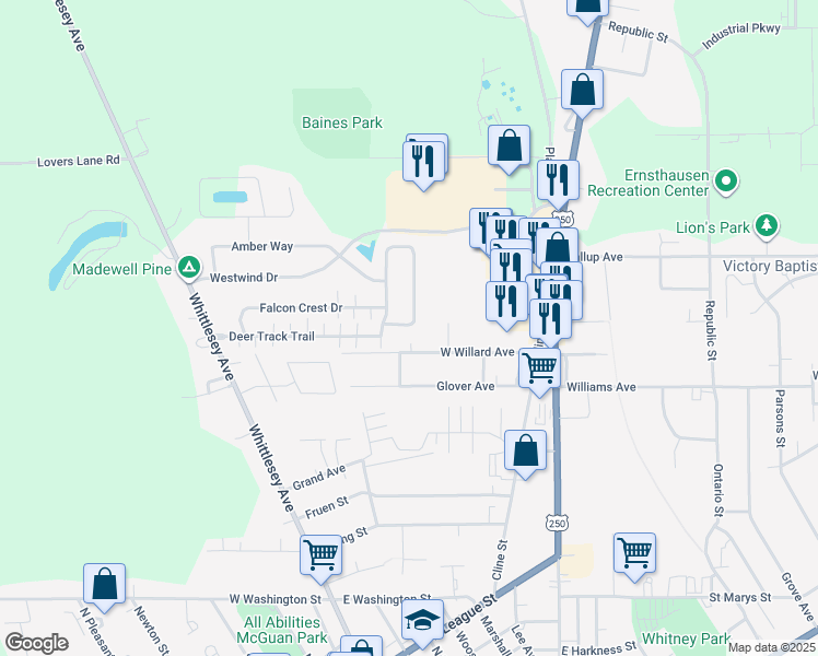 map of restaurants, bars, coffee shops, grocery stores, and more near 46 West Willard Avenue in Norwalk