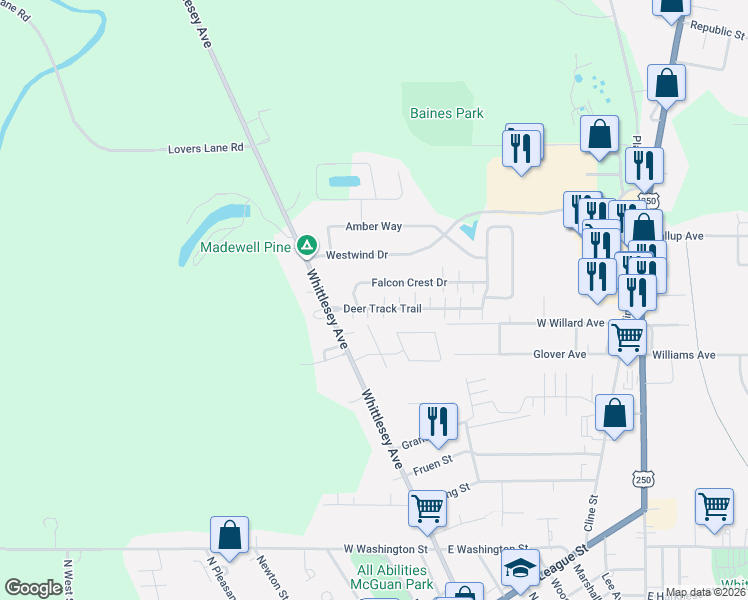 map of restaurants, bars, coffee shops, grocery stores, and more near 8 Deer Track Trail in Norwalk
