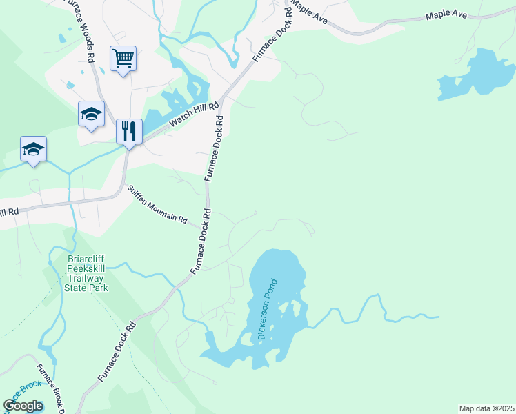 map of restaurants, bars, coffee shops, grocery stores, and more near 27 Langeloth Drive in Cortlandt