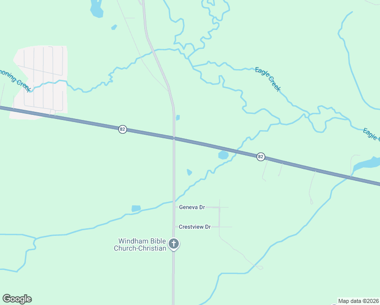 map of restaurants, bars, coffee shops, grocery stores, and more near 9765 Windham Parkman Road in Windham