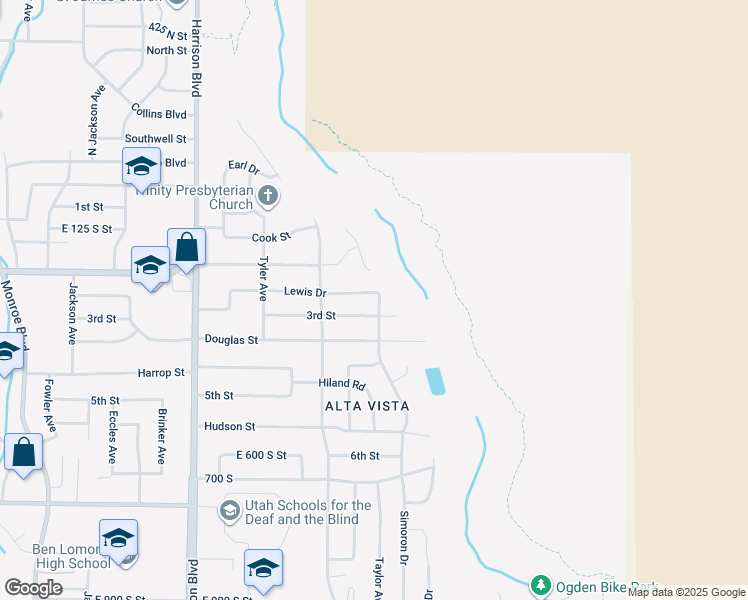 map of restaurants, bars, coffee shops, grocery stores, and more near 1471 3rd Street in Ogden