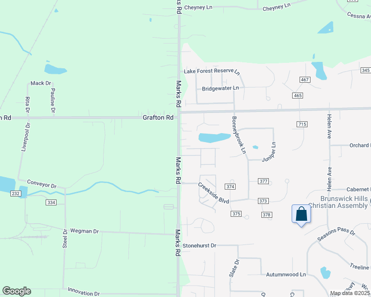 map of restaurants, bars, coffee shops, grocery stores, and more near 631 Marks Road in Brunswick