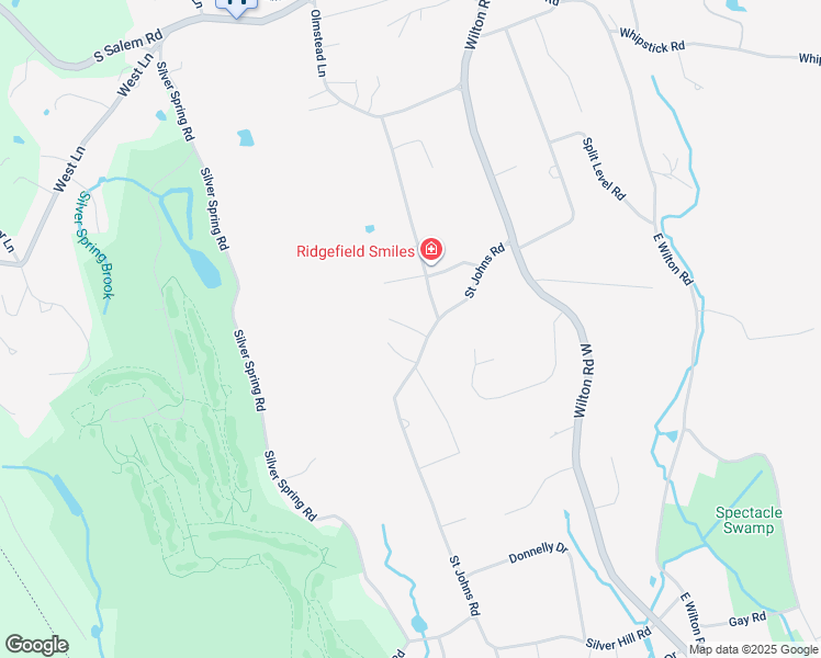 map of restaurants, bars, coffee shops, grocery stores, and more near Orchard Lane in Ridgefield