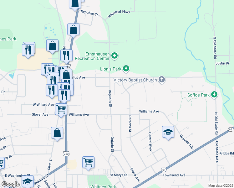 map of restaurants, bars, coffee shops, grocery stores, and more near 11 Blossom Drive in Norwalk