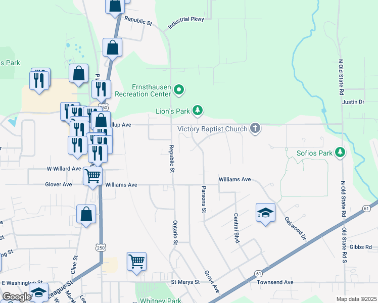 map of restaurants, bars, coffee shops, grocery stores, and more near 11 Blossom Drive in Norwalk