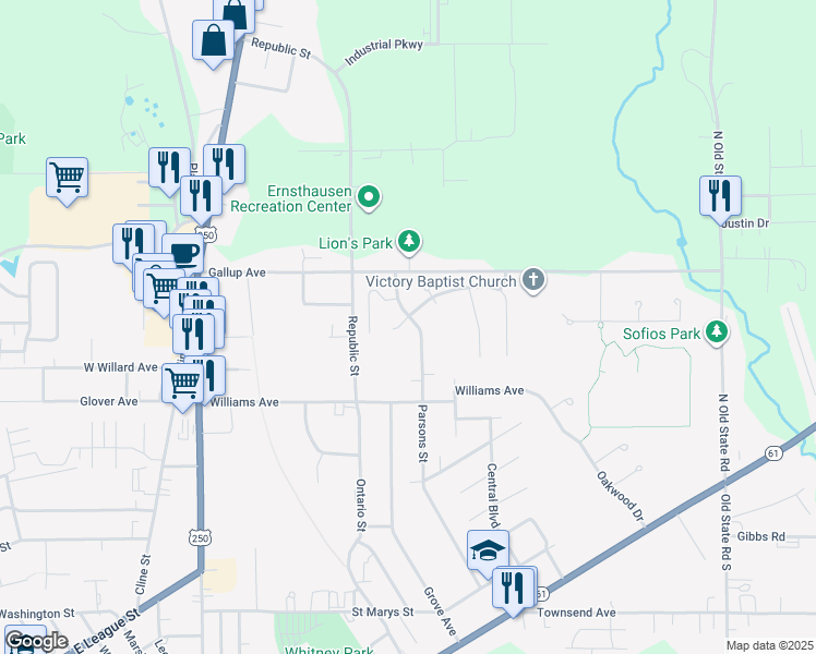 map of restaurants, bars, coffee shops, grocery stores, and more near 51 Eastwood Drive in Norwalk