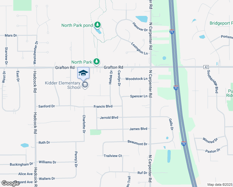 map of restaurants, bars, coffee shops, grocery stores, and more near 644 Carolyn Drive in Brunswick