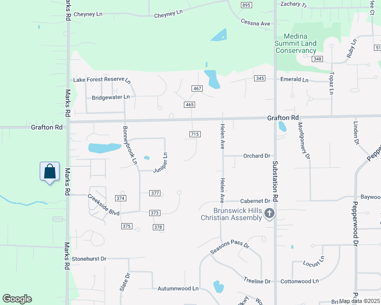 map of restaurants, bars, coffee shops, grocery stores, and more near 5082 Asterbrook Circle in Brunswick