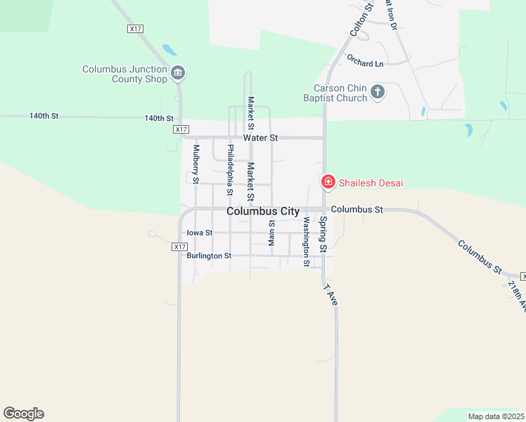 map of restaurants, bars, coffee shops, grocery stores, and more near in Columbus City