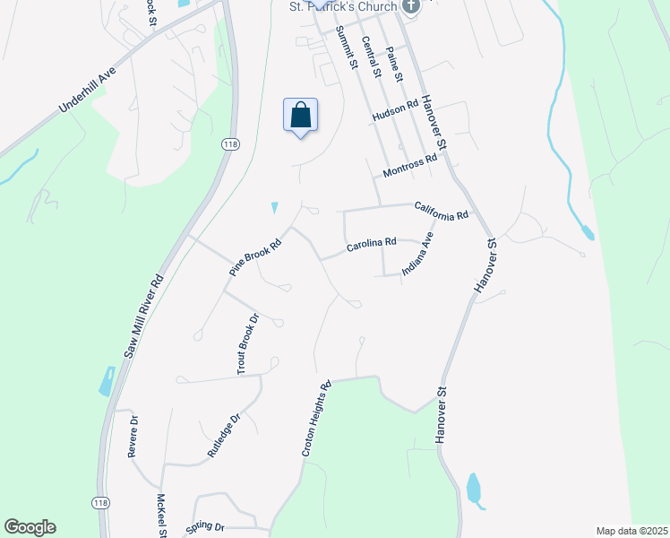 map of restaurants, bars, coffee shops, grocery stores, and more near 267 Carolina Road in Yorktown Heights