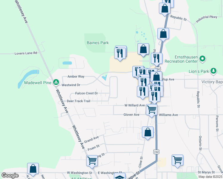 map of restaurants, bars, coffee shops, grocery stores, and more near 29 White Tail Way in Norwalk