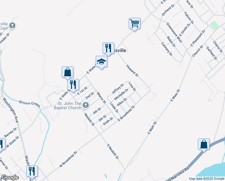 map of restaurants, bars, coffee shops, grocery stores, and more near 18 Jeffrey Drive in Kingston