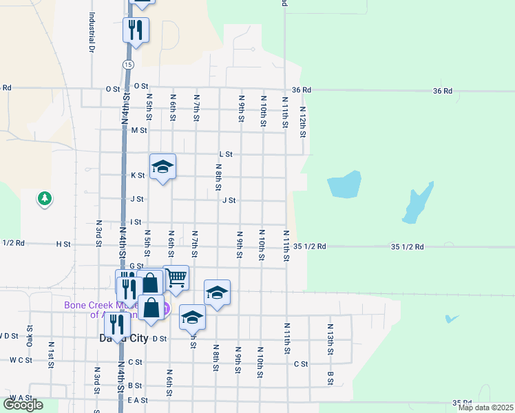 map of restaurants, bars, coffee shops, grocery stores, and more near 979 North 10th Street in David City