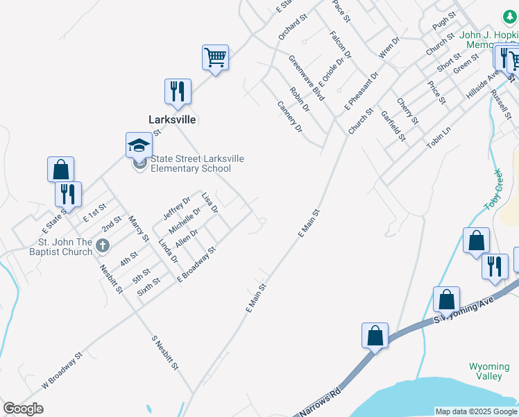 map of restaurants, bars, coffee shops, grocery stores, and more near 281 Howard St in Kingston