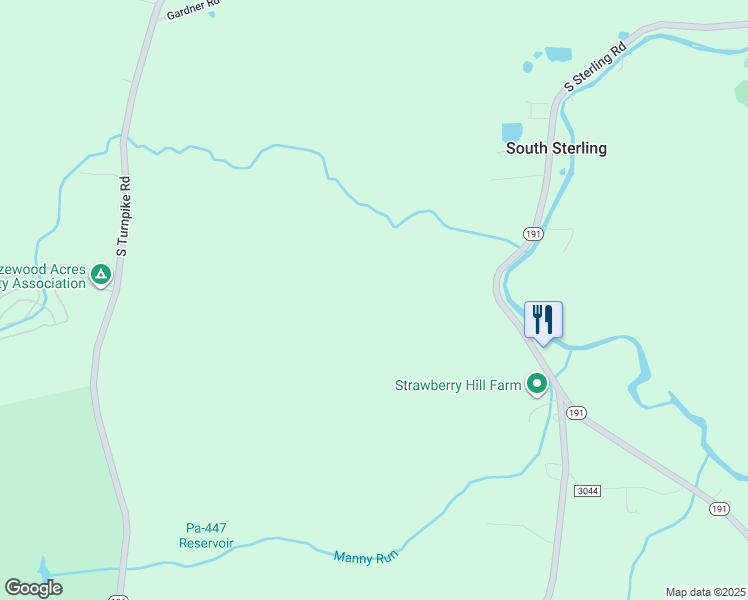 map of restaurants, bars, coffee shops, grocery stores, and more near in South Sterling