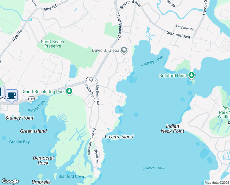 map of restaurants, bars, coffee shops, grocery stores, and more near 81 Lanphiers Cove Camp in Branford