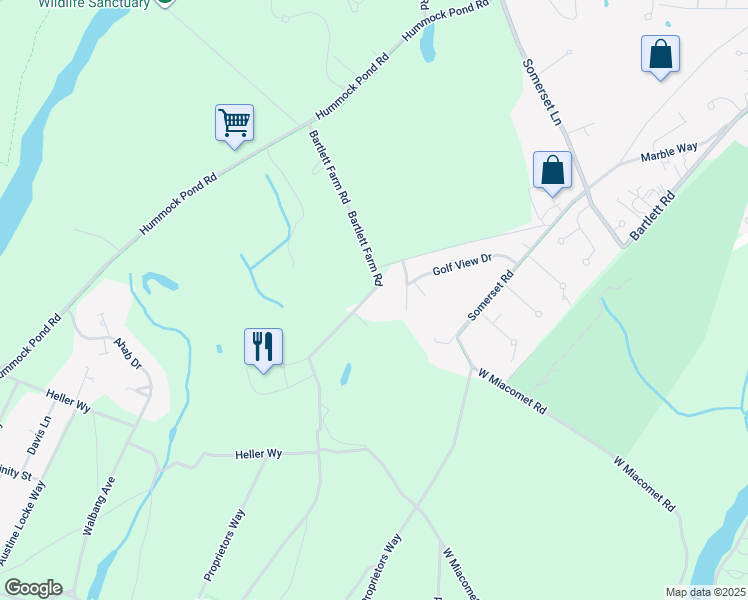 map of restaurants, bars, coffee shops, grocery stores, and more near 11 Farm View Drive in Nantucket