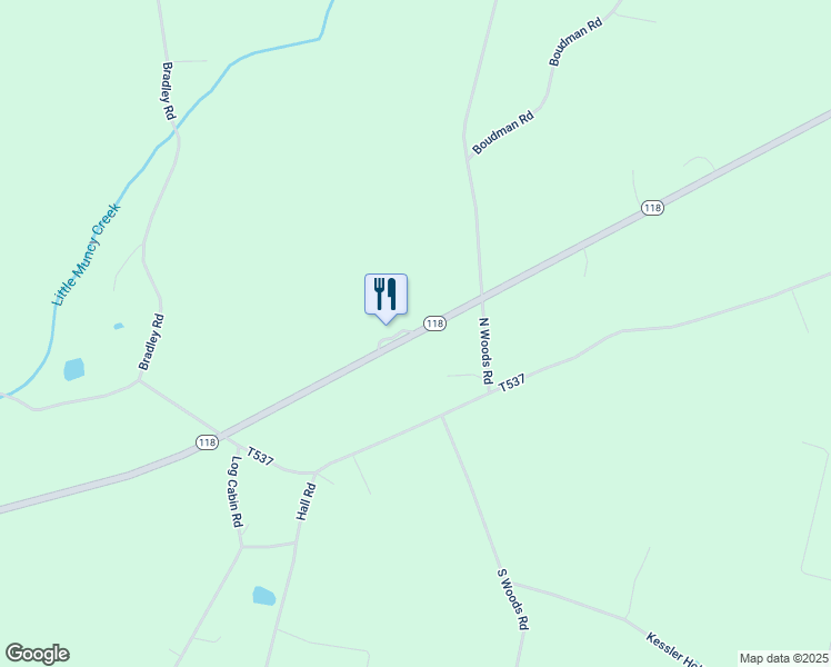 map of restaurants, bars, coffee shops, grocery stores, and more near 13901 Pennsylvania 118 in Unityville