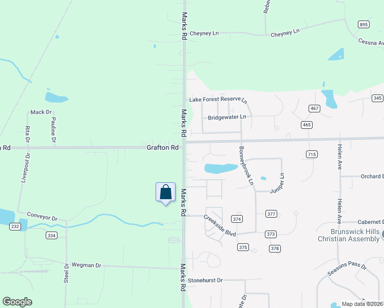 map of restaurants, bars, coffee shops, grocery stores, and more near 569 Marks Road in Valley City