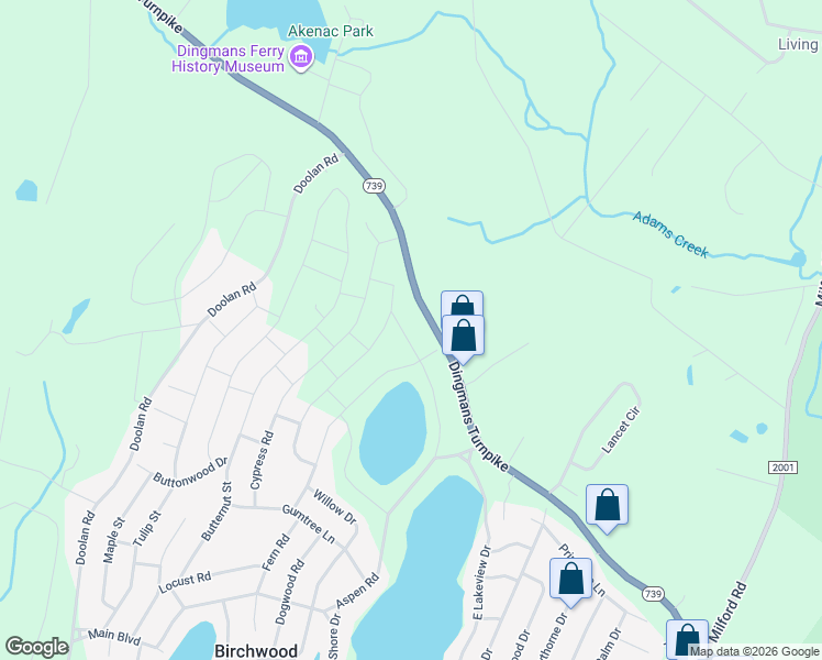 map of restaurants, bars, coffee shops, grocery stores, and more near Dingmans Turnpike in Dingmans Ferry