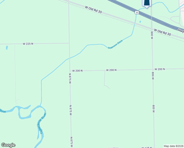 map of restaurants, bars, coffee shops, grocery stores, and more near 8579 West 200 North in Etna Green