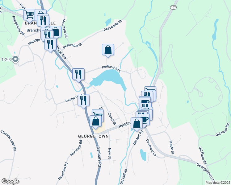 map of restaurants, bars, coffee shops, grocery stores, and more near 159 North Main Street in Redding