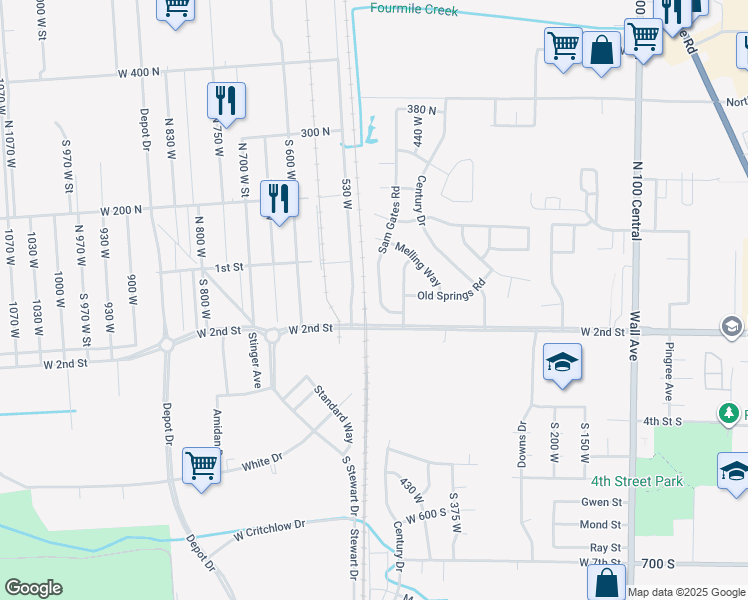 map of restaurants, bars, coffee shops, grocery stores, and more near 151 Sam Gates Road in Ogden