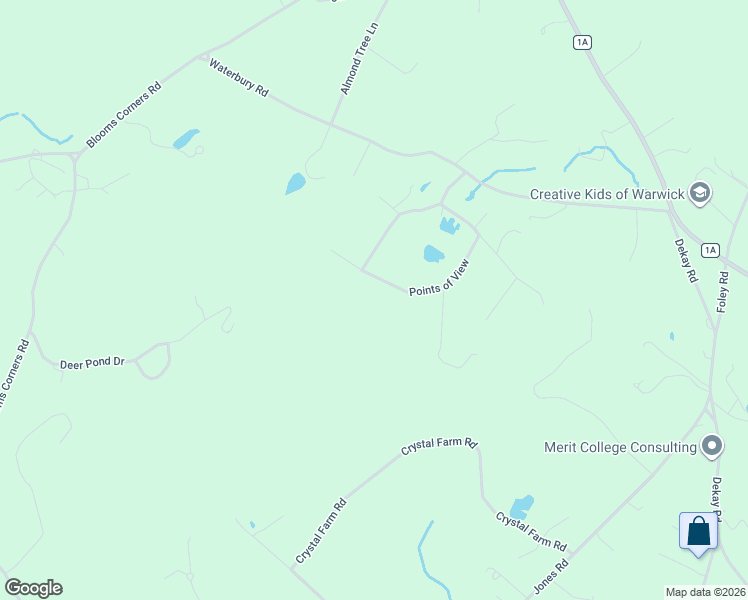 map of restaurants, bars, coffee shops, grocery stores, and more near 26 Points of View in Warwick