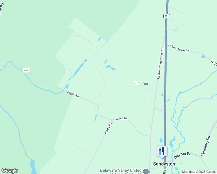 map of restaurants, bars, coffee shops, grocery stores, and more near 8 Ayers Road in Sussex County