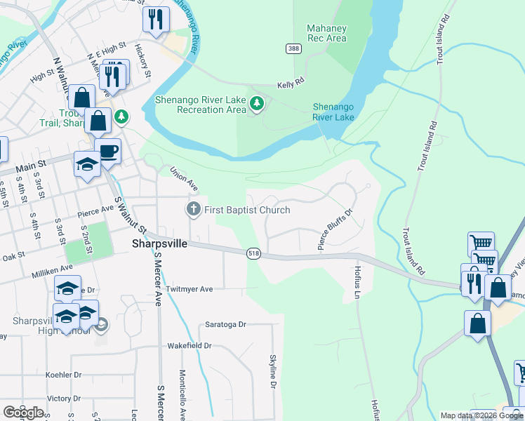 map of restaurants, bars, coffee shops, grocery stores, and more near 2406 Pebble Creek Court in Hermitage