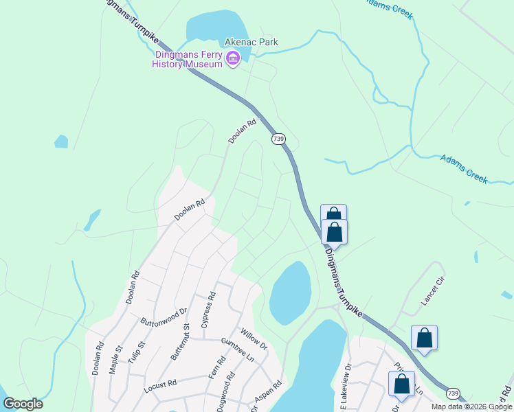 map of restaurants, bars, coffee shops, grocery stores, and more near Paw Paw Lane in Dingmans Ferry